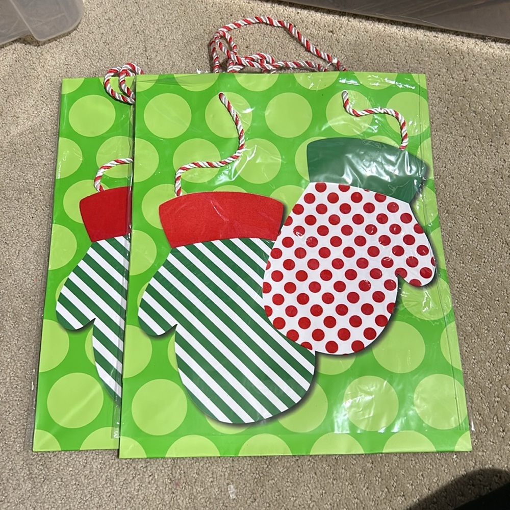 2 Mitten Christmas Gift Bags